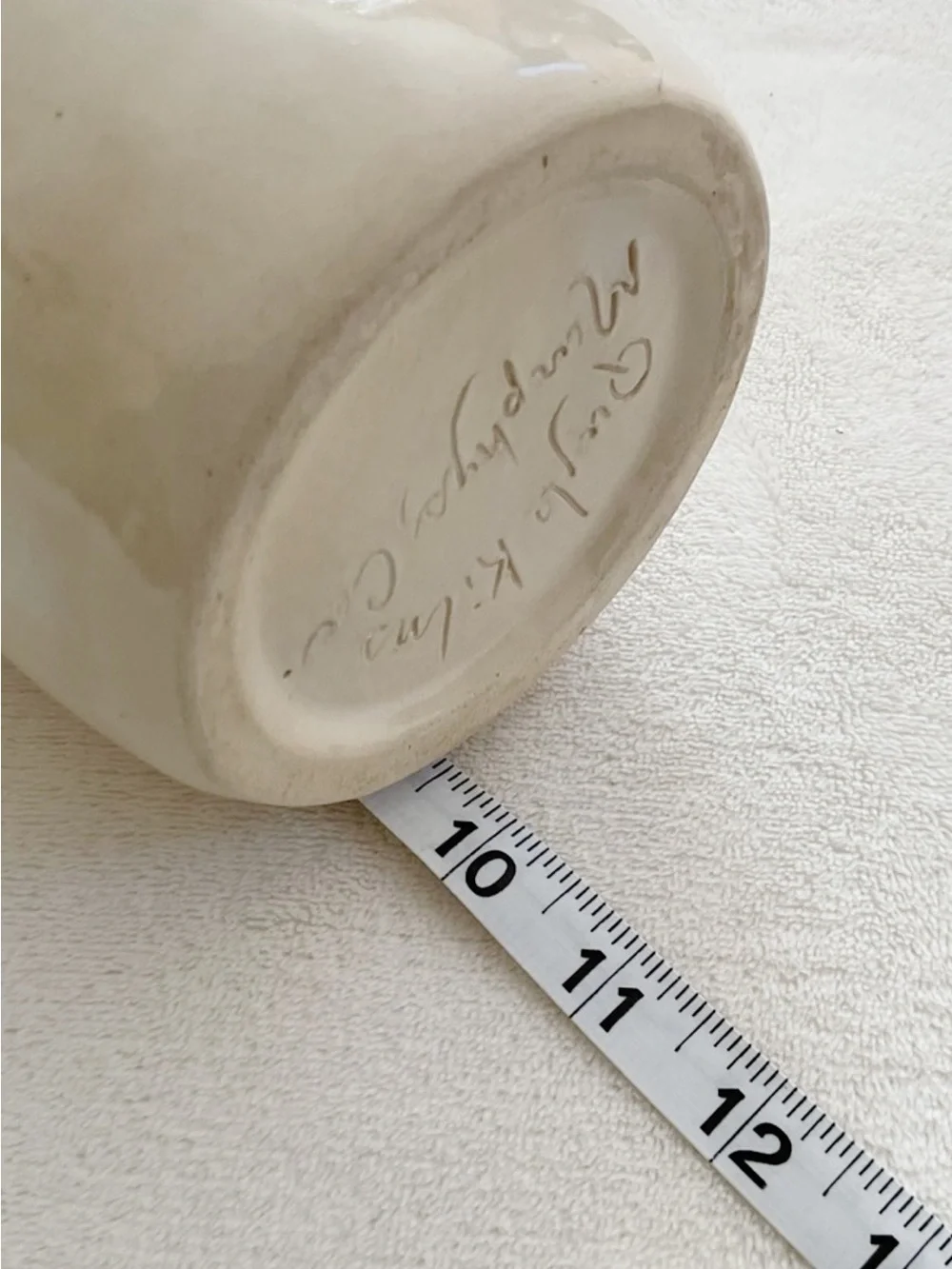 Vintage Quyle Kilns Grapevine Vase 9.5” Signed California Studio Pottery